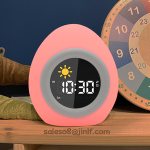 Personalizado cabecera lindo <span class=keywords><strong>Emoji</strong></span> LED lámpara niños altavoz niños despertar sueño entrenador Smart Touch luz Natural amanecer reloj despertador - Product Image 1