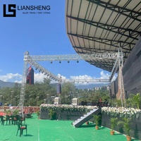 Estructuras de Exhibición para Interiores, Podio de Escenario Exterior de Aluminio, Sistema de Estructura de Techo Curvo Triangular, Plataforma para Eventos y Conciertos