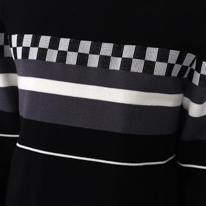 Pulls pour hommes avec LOGO personnalisé pull à manches longues tricots pull en coton à col rabattu en jacquard à carreaux pour hommes - Product Image 6