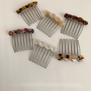 Elegant Vintage Acetate <b>Hair</b> <b>Comb</b> Multi-color Tortoiseshell & Marble for Women Retro Updo Styling Accessories - Product Image 1