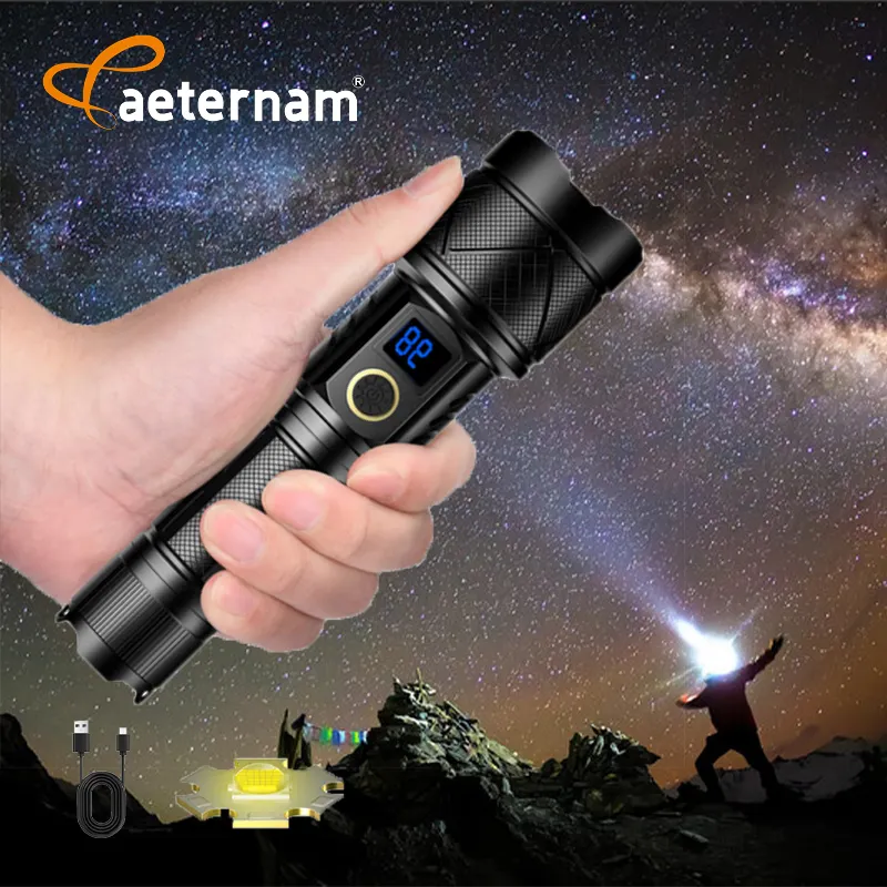 Aeternam P360 Power-Display Teleskop-Fokus-Powerbank wiederaufladbare wasserdichte Led-Lantern-Torchlampe lihgt Taschenlampe