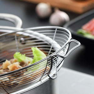 Stainless Steel Strainer Set Long Handle With <b>Hook</b> Multifunctional For Frying Noodle Hot Pot Large Size Anti Scalding - Product Image 4