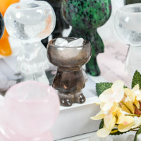 Bougeoir en cristal naturel Quartz Rose fumé Bougeoirs en cristal d'obsidienne Lanternes Pots à bougie Bâton