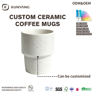 Mug à café en céramique empilable, moucheté, sans anse, en porcelaine nordique, avec logo personnalisé, pour café et usage domestique - Product Image 3