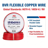 Cable Eléctrico Profesional de Cobre Sólido H07V-K con Aislamiento de PVC BVR para Aplicaciones de Energía y Construcción, con Certificación CE y RoHS