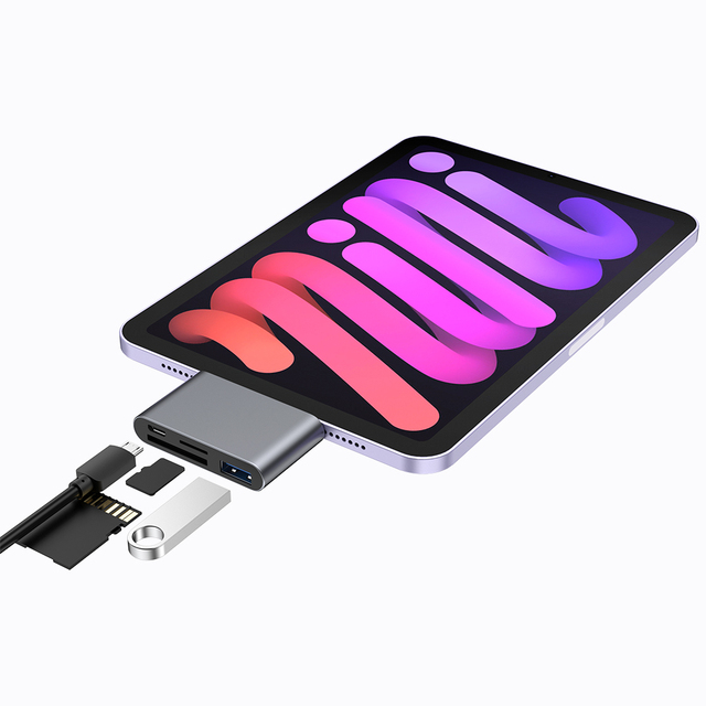 Colorii C4 4 Port USB 3 0 Hub High Speed Multi Splitter Mini Type-c Hub with SD TF Card Reader for Ipad