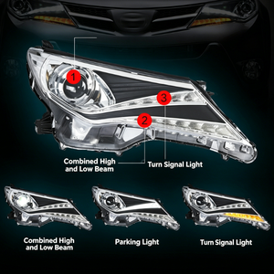 AURON Nouveau Phare LED Haute Puissance 32V 60W pour RAV 4 2013-2015, Kit de Rénovation, Construction en Aluminium, Lumière Blanche 6000K, 6000 Lumens - Product Image 2