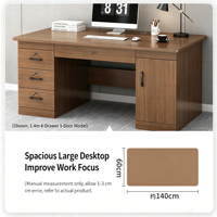 Escritorio de Oficina Moderno y Minimalista de Madera, Escritorio Individual para Gerente, para Oficina en Casa, Estudio o Lugar de Trabajo