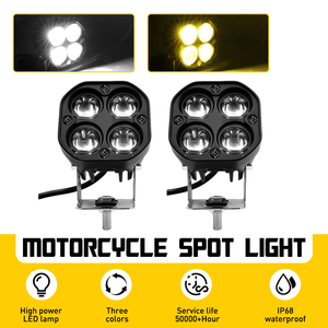 2x Phares de moto, feux antibrouillard, lampes auxiliaires LED, projecteurs pour voiture, ATV, UTV, camions tout-terrain, remorques - Product Image 1