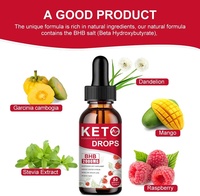Gouttes de cétone BHB pour régime cétogène, supplément de cétone de framboise, gouttes de cétone BHB