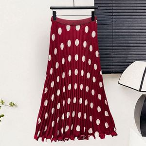<span class=keywords><strong>Jupe</strong></span> mi-longue plissée taille haute à pois pour <span class=keywords><strong>femme</strong></span>, coupe droite, effet amincissant, polyvalente, idéale pour l'été - Product Image 3