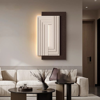 Décoration murale LED Art déco moderne, double texture grès, design abstrait contemporain