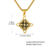 Liontin Kalung Pria Punk Vintage Witch Celtics Knot Amulet Pvd Baja Tahan Karat 316 Perhiasan Fashion Grosir untuk Diy