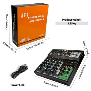 Console de mixage audio professionnelle AF-4, contrôleur DJ, mixeur audio 4 canaux, carte son numérique pour diffusion en direct - Product Image 5