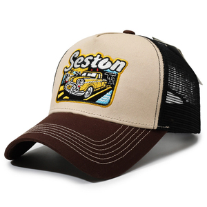 07 Wholesale 5-Panel Mesh Trucker <b>Cap</b> Custom Embroidery Logo High Quality Baseball Hat Supplier Baseball <b>Caps</b> - Product Image 3