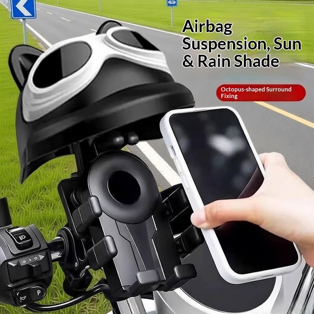 Anti-vibration Waterproof Bike Phone Holder ABS+PC+Silicone 8 Claw Shockproof Clip Fix Universal Mount Scooter E-bike GPS