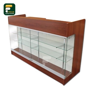 Vitrina de vidrio negro Vitrina de venta al por menor Puertas de vidrio bloqueables con estantes para exhibición de tienda - Product Image 3