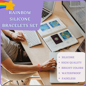 メーカーカスタムpulseraカラフルレインボーストライプリストバンドシリコンラバープライドブレスレット防水耐久性リストバンド - Product Image 4