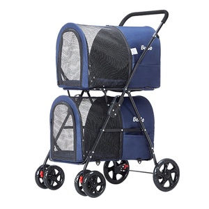 Carrito grande <span class=keywords><strong>de</strong></span> lujo para mascotas <span class=keywords><strong>de</strong></span> 4 ruedas, cochecito doble para perros y gatos <span class=keywords><strong>deportivos</strong></span>, cochecito para correr y viajar para 2 perros - Product Image 6