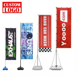 Custom Printed Rectangle Vertical Advertising Banner Exhibition Event Festival Boat Flags Pole Stand Street Custom Nobori Flags