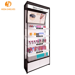 Продвижение магазина, розничная полка, косметическая сумка, стальная деревянная витрина, 4-слойная настраиваемая многофункциональная популярная витрина - Product Image 4