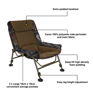 كرسي صيد محمول قوي قابل للطي من Mydays بتصميم مموه مع مسند ظهر طويل وثلاث وضعيات مختلفة - Product Image 2