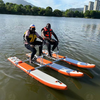 Vélo d'eau à pédale bleu commercial 2 personnes vélo d'eau gonflable pédalo prix de bateau pour les sports nautiques