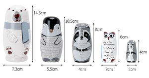 5-Layer Matryoshka Nga Làm Tổ Búp Bê Gấu Trắng Thiết Kế Bằng Gỗ Động Vật Đồ Chơi Khắc Gỗ Thủ Công Mỹ Nghệ Hộp Gỗ Tường Dấu Hiệu - Product Image 4