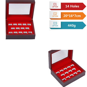 Hộp trưng bày nhẫn vô địch chất lượng cao <span class=keywords><strong>2</strong></span>, <span class=keywords><strong>3</strong></span>, 4, 5, 6, 7 ngăn, hộp gỗ, logo tùy chỉnh, hộp kỷ niệm - Product Image 5