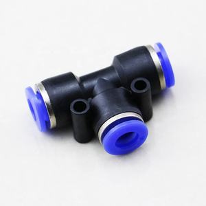 PE-Serie 4 6 8 10 12 14 16mm <span class=keywords><strong>3</strong></span>-Wege-T-Luft-Pneumatik-Anschluss Kunststoff-Steck verbinder Pneumatische Armatur - Product Image 2