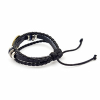 Bracelet tissé élégant avec drapeau de la Palestine en cuir rétro vintage Accessoires d'amour sans paix Bracelets souvenirs/cadeaux