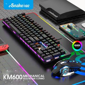 KM600 Tastiera Meccanica Professionale da Gaming con Switch Blu, 104 <span class=keywords><strong>Tasti</strong></span>, Retroilluminazione LED RGB <span class=keywords><strong>Portatile</strong></span>, Set con Mouse per <span class=keywords><strong>PC</strong></span> - Product Image 6
