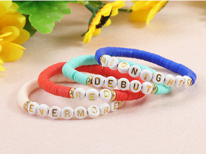 Custom Letter Name Handmade Polymer Clay <strong>Beads</strong> <strong>Bracelet</strong> Boho 1989 Taylor Friendship <strong>Bracelets</strong> for Women <strong>Men</strong> - Product Image 3