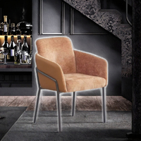 Fauteuil en métal durable personnalisé pour hôtels restaurants restaurants salles à manger salons-tapissé longue accent pour les restaurants de chambre à coucher