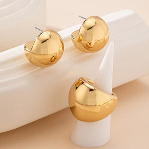 Nuevos pendientes redondos, conjunto de joyas de anillo, pendientes franceses para mujer - Product Image 4