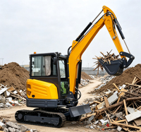 Mini-excavatrice sur chenilles de 3,5 tonnes avec système PLC, garantie 1 an, pour travaux routiers