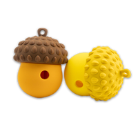 Distributeur de friandises interactif pour chiens Pinecone Silicone Puzzle Ball pour mâcher, lécher, santé dentaire et jeu de QI
