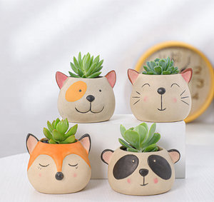 Pot succulent animal pour la décoration <span class=keywords><strong>de</strong></span> la maison et du jardin Forme céramique directe d'usine Mini animal mignon utilisé avec fleur/plante verte - Product Image 1