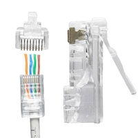 Lot de 100 connecteurs modulaires RJ45 Cat5e plaqués or 3 broches 8P8C pour câble Ethernet UTP, boîtiers PC pour alimentation