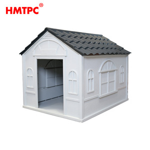 HMTPC <b>Plastic</b> <b>Dog</b> House Outdoor White Gray Rectangle Washable Pet <b>Kennel</b> All Season Doorless Hut - Product Image 2