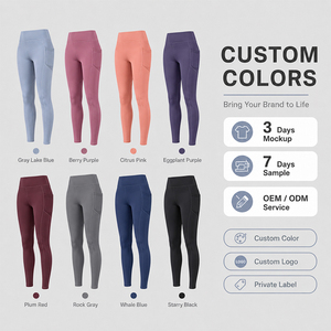 Leggings de yoga taille haute pour femmes avec poches latérales en maille, effet galbant et contrôle du ventre, pour la course et le fitness (OEM/ODM) - Product Image 5