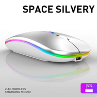 Mouse nirkabel BT RGB, tetikus komputer lampu latar 2.4g tanpa kabel dapat diisi ulang