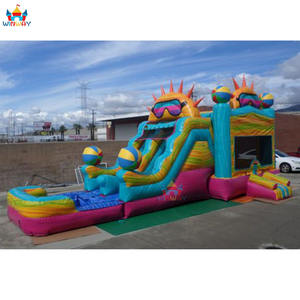 Casa Inflable de PVC de Alta Calidad con Diseño de Palmera Tropical y Tobogán, Tamaño 10x4x4.5m, Uso Comercial - Product Image 3