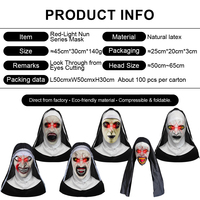 Masque de nonne en latex lumineux, plusieurs styles, capuche d'horreur, visage de fantôme, accessoires effrayants pour Halloween, personnalisable