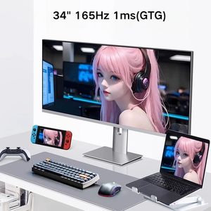 OEM Monitor game 34 inci 21 9 Ultra lebar cepat IPS 165Hz HDR400 1ms dengan Tampilan DP Tipe C untuk gamer - Product Image 2