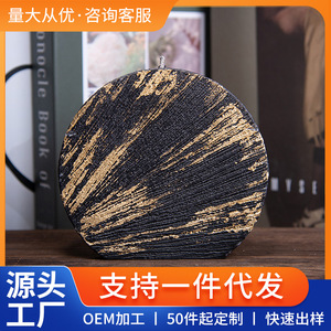 Round Gold Foil Scented <b>Candle</b> Soybean Mixed Wax Home Decoration 1 <b>Wick</b> GM-045 - Product Image 5