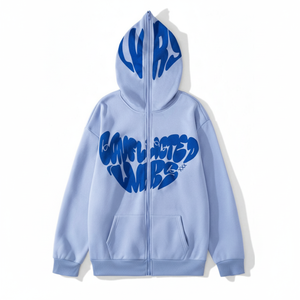 Sweats à capuche zippés pour hommes personnalisés OEM vente en gros en usine sweats à capuche ip-up sérigraphiés 400GSM souples de haute qualité. - Product Image 1