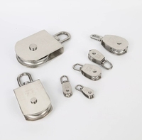 Bloque de polea de cuerda de alambre único giratorio de acero inoxidable de alto pulido, fábrica OEM, tipo de sincronización personalizable, producto de poleas