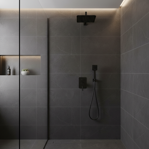 Kamalu KAM-ARTE NERO miscelatore doccia da incasso con finitura nera Suite di sanitari - Product Image 3