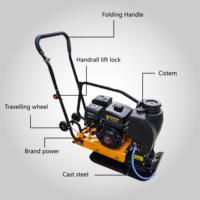 Compacteur à plaques vibrantes mini Huiteng HT-60-1 de qualité supérieure, essence/diesel, 6,6 kW, haute efficacité, moteur de sol portatif